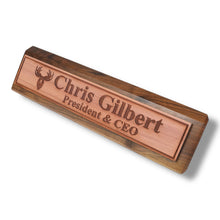 Load image into Gallery viewer, Desk Wedge Name Plate - PERSONALIZED - Moose - 11 Inches