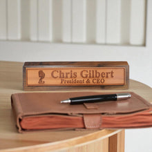Load image into Gallery viewer, Desk Wedge Name Plate - PERSONALIZED - Microphone - 11 Inches