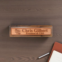 Load image into Gallery viewer, Desk Wedge Name Plate - PERSONALIZED - Merry Christmas - 11 Inches