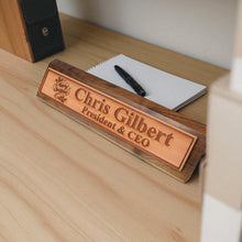 Load image into Gallery viewer, Desk Wedge Name Plate - PERSONALIZED - Merry Christmas - 11 Inches