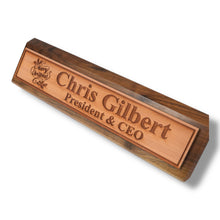 Load image into Gallery viewer, Desk Wedge Name Plate - PERSONALIZED - Merry Christmas - 11 Inches
