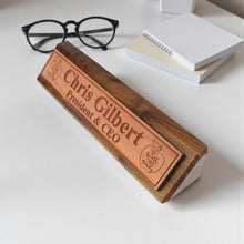 Load image into Gallery viewer, Desk Wedge Name Plate - PERSONALIZED - It takes a big heart to shape little minds - 11 Inches