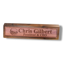 Load image into Gallery viewer, Desk Wedge Name Plate - PERSONALIZED - Hamburger - 11 Inches