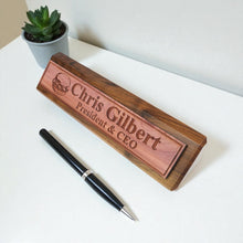Load image into Gallery viewer, Desk Wedge Name Plate - PERSONALIZED - Hamburger - 11 Inches