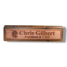 Load image into Gallery viewer, Desk Wedge Name Plate - PERSONALIZED - Indian Chief - 11 Inches