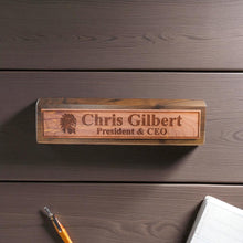 Load image into Gallery viewer, Desk Wedge Name Plate - PERSONALIZED - Indian Chief - 11 Inches