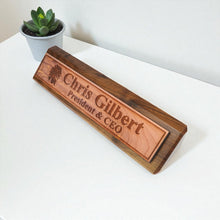 Load image into Gallery viewer, Desk Wedge Name Plate - PERSONALIZED - Indian Chief - 11 Inches