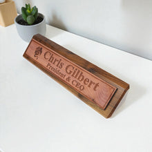 Load image into Gallery viewer, Desk Wedge Name Plate - PERSONALIZED - Flying Dragon - 11 Inches