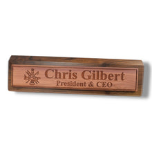 Load image into Gallery viewer, Desk Wedge Name Plate - PERSONALIZED - Firefighter - 11 Inches