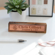Load image into Gallery viewer, Desk Wedge Name Plate - PERSONALIZED - Firefighter - 11 Inches