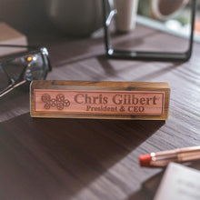 Load image into Gallery viewer, Desk Wedge Name Plate - PERSONALIZED - Gears - 11 Inches