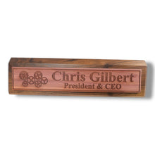 Load image into Gallery viewer, Desk Wedge Name Plate - PERSONALIZED - Gears - 11 Inches