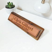 Load image into Gallery viewer, Desk Wedge Name Plate - PERSONALIZED - Fish Hook - 11 Inches