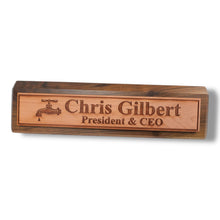 Load image into Gallery viewer, Desk Wedge Name Plate - PERSONALIZED - Water Spigot - 11 Inches