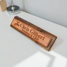 Load image into Gallery viewer, Desk Wedge Name Plate - PERSONALIZED - Water Spigot - 11 Inches