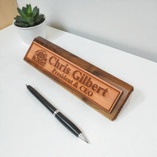 Load image into Gallery viewer, Desk Wedge Name Plate - PERSONALIZED - Happy Halloween - 11 Inches