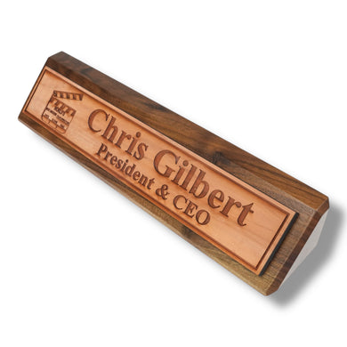 Desk Wedge Name Plate - PERSONALIZED - Worlds most awesome film director - 11 Inches