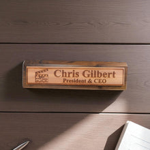 Load image into Gallery viewer, Desk Wedge Name Plate - PERSONALIZED - Worlds most awesome film editor - 11 Inches