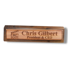 Load image into Gallery viewer, Desk Wedge Name Plate - PERSONALIZED - Worlds most awesome film editor - 11 Inches