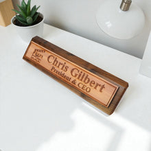 Load image into Gallery viewer, Desk Wedge Name Plate - PERSONALIZED - Worlds most awesome film editor - 11 Inches