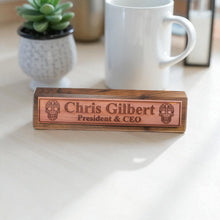 Load image into Gallery viewer, Desk Wedge Name Plate - PERSONALIZED - Sugar Skull - 11 Inches