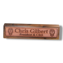 Load image into Gallery viewer, Desk Wedge Name Plate - PERSONALIZED - Sugar Skull - 11 Inches