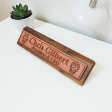 Load image into Gallery viewer, Desk Wedge Name Plate - PERSONALIZED - Sugar Skull - 11 Inches