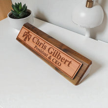Load image into Gallery viewer, Desk Wedge Name Plate - PERSONALIZED - Thunderbird Native American - 11 Inches