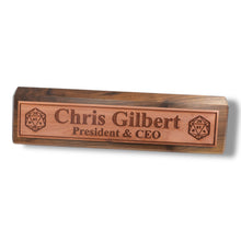 Load image into Gallery viewer, Desk Wedge Name Plate - PERSONALIZED - D20 - 11 Inches