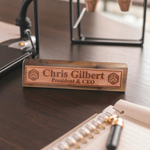 Load image into Gallery viewer, Desk Wedge Name Plate - PERSONALIZED - D20 - 11 Inches