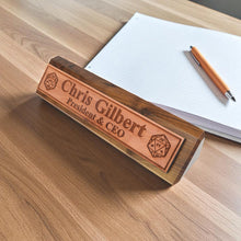 Load image into Gallery viewer, Desk Wedge Name Plate - PERSONALIZED - D20 - 11 Inches