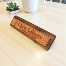 Load image into Gallery viewer, Desk Wedge Name Plate - PERSONALIZED - Treble Clef Music Note - 11 Inches