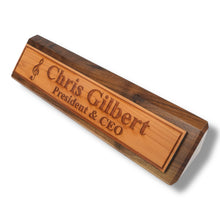Load image into Gallery viewer, Desk Wedge Name Plate - PERSONALIZED - Treble Clef Music Note - 11 Inches