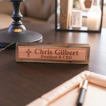 Load image into Gallery viewer, Desk Wedge Name Plate - PERSONALIZED - Cat - 11 Inches