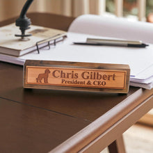 Load image into Gallery viewer, Desk Wedge Name Plate - PERSONALIZED - Golden Doodle - 11 Inches