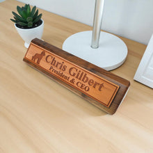 Load image into Gallery viewer, Desk Wedge Name Plate - PERSONALIZED - Golden Doodle - 11 Inches