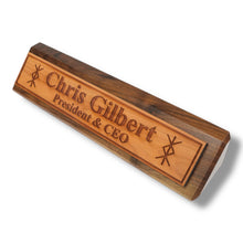 Load image into Gallery viewer, Desk Wedge Name Plate - PERSONALIZED - Viking Protection Rune - 11 Inches
