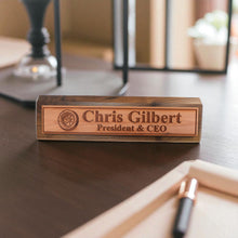 Load image into Gallery viewer, Desk Wedge Name Plate - PERSONALIZED - Wheel Tire - 11 Inches