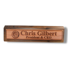 Load image into Gallery viewer, Desk Wedge Name Plate - PERSONALIZED - Wheel Tire - 11 Inches