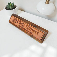 Load image into Gallery viewer, Desk Wedge Name Plate - PERSONALIZED - Wheel Tire - 11 Inches