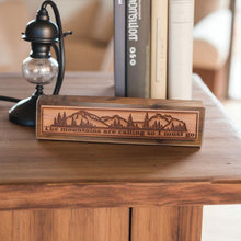 Load image into Gallery viewer, Desk Wedge Name Plate - The Mountains are calling - 11 Inches
