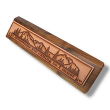 Load image into Gallery viewer, Desk Wedge Name Plate - The Mountains are calling - 11 Inches