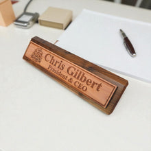 Load image into Gallery viewer, Desk Wedge Name Plate - PERSONALIZED - With God all things are possible - 11 Inches