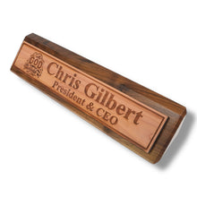 Load image into Gallery viewer, Desk Wedge Name Plate - PERSONALIZED - With God all things are possible - 11 Inches