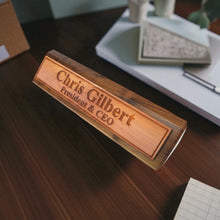 Load image into Gallery viewer, Desk Wedge Name Plate - Personalized Titles and Styles - 11 Inches