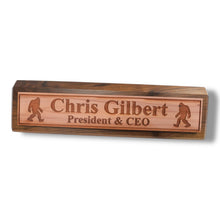 Load image into Gallery viewer, Desk Wedge Name Plate - PERSONALIZED - Bigfoot Sasquatch - 11 Inches