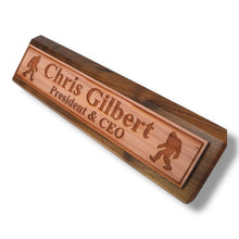 Load image into Gallery viewer, Desk Wedge Name Plate - PERSONALIZED - Bigfoot Sasquatch - 11 Inches