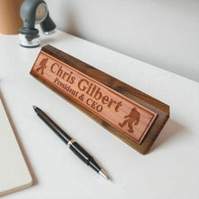 Load image into Gallery viewer, Desk Wedge Name Plate - PERSONALIZED - Bigfoot Sasquatch - 11 Inches