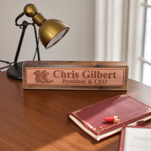 Load image into Gallery viewer, Desk Wedge Name Plate - PERSONALIZED - Cowboy Boots - 11 Inches