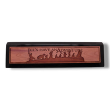 Load image into Gallery viewer, Desk Wedge Name Plate - Lets have an adventure - 11 Inches